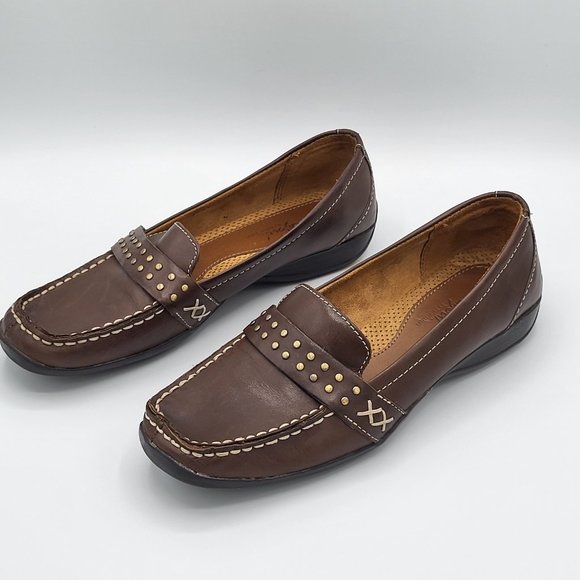 Natural Soul by Naturalizer CRAVER Brown Leather Loafer SZ 7 - Picture 2 of 13